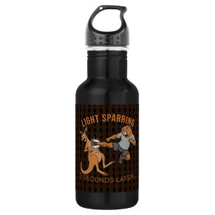 Funny Capybara vs Kangaroo Light Sparring MMA Meme Stainless Steel Water Bottle