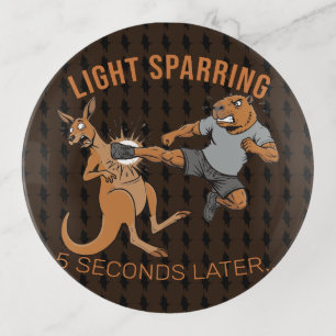 Funny Capybara vs Kangaroo Light Sparring MMA Meme Trinket Tray