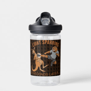 Funny Capybara vs Kangaroo Light Sparring MMA Meme Water Bottle