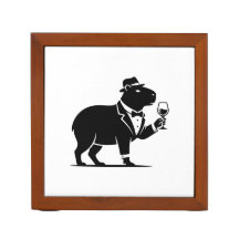 Funny Capybara Wineglass Minimalist Modern