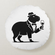 Funny Capybara Wineglass Minimalist Modern
