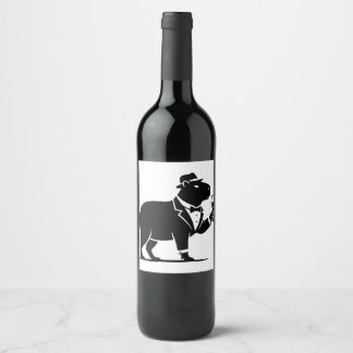 Funny Capybara Wineglass Minimalist Modern Wine Label
