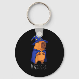 Funny Capybara Wizard Costume Wizabara Graphic Kid Keychain