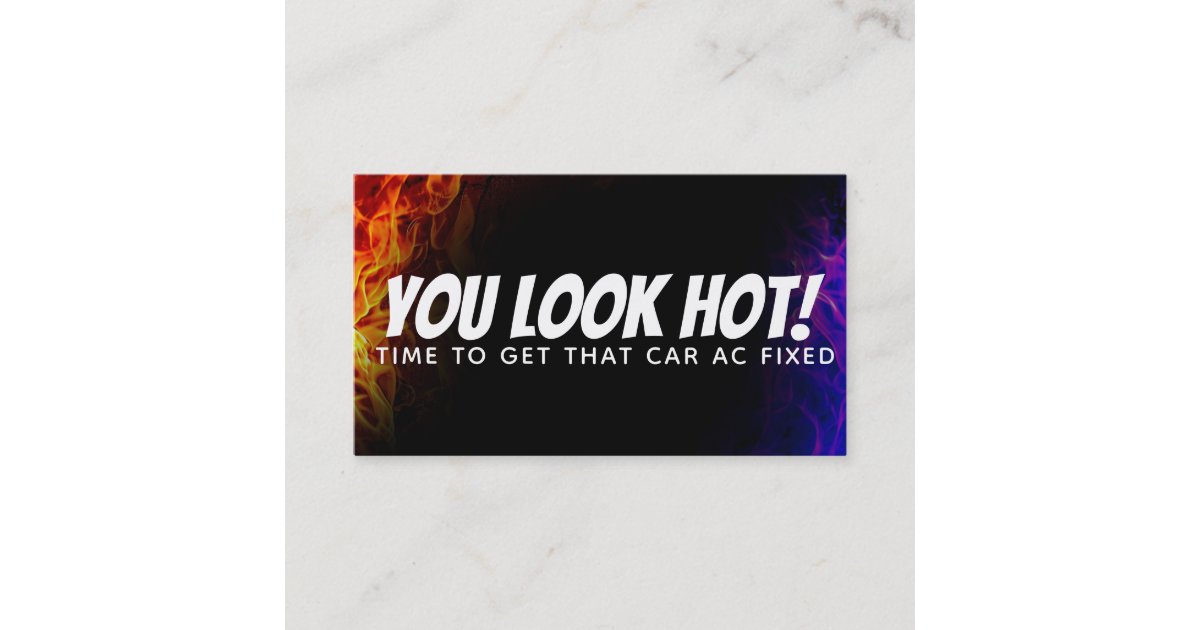 Funny Car AC Repair slogans business Cards | Zazzle.com