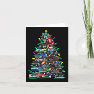Funny Car Christmas Tree Clic Muscle Cars Tree Lig Card