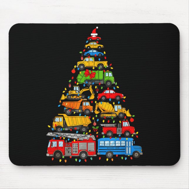Funny Car Christmas Tree Xmas Light Boys Kids Todd Mouse Pad (Front)