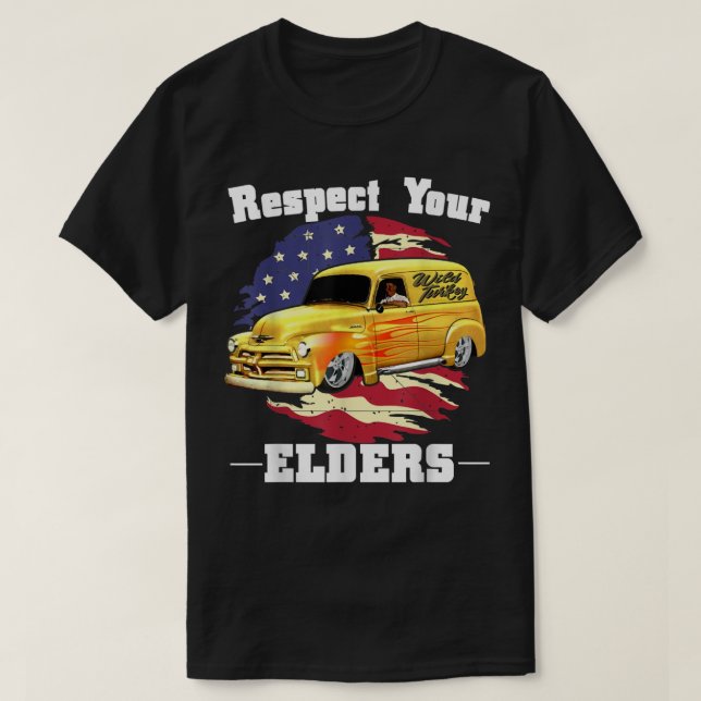 Funny Car Guy - Respect Your Elders Classic Panel  T-Shirt (Design Front)
