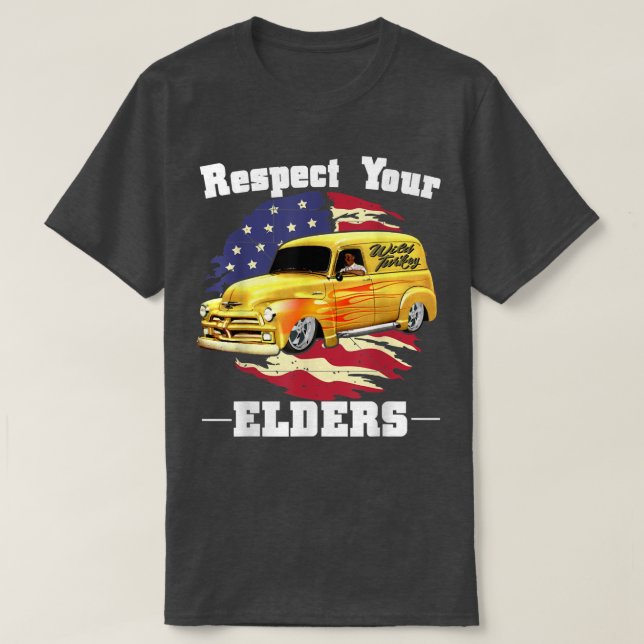 Funny Car Guy - Respect Your Elders Classic Panel  T-Shirt (Design Front)