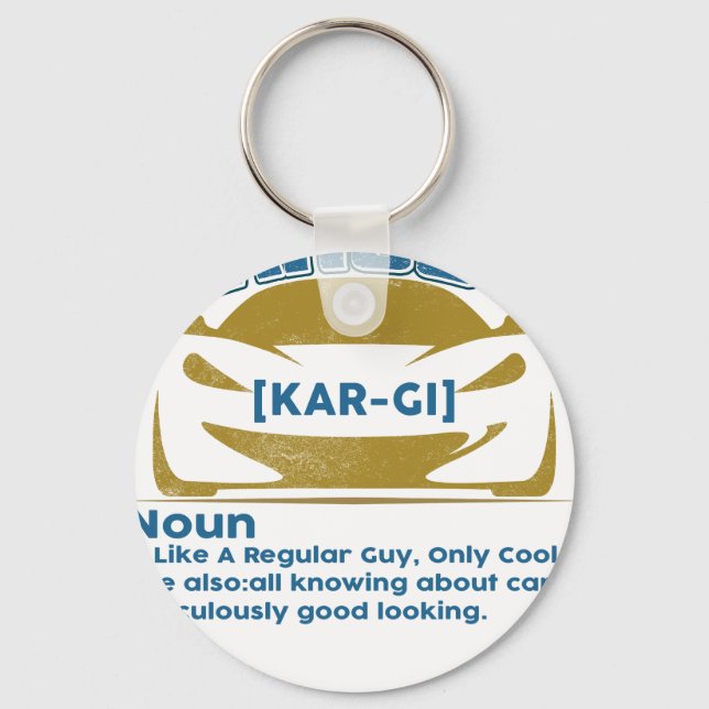 Funny Car Guy T-shirt Gift Car Guy Definition Keychain (Front)