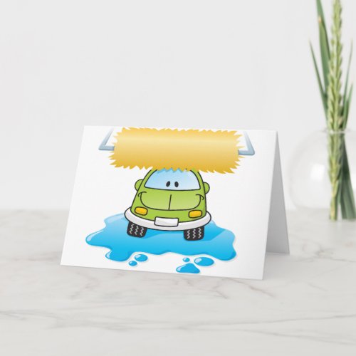 Funny Car In A Car Wash Greeting Cards