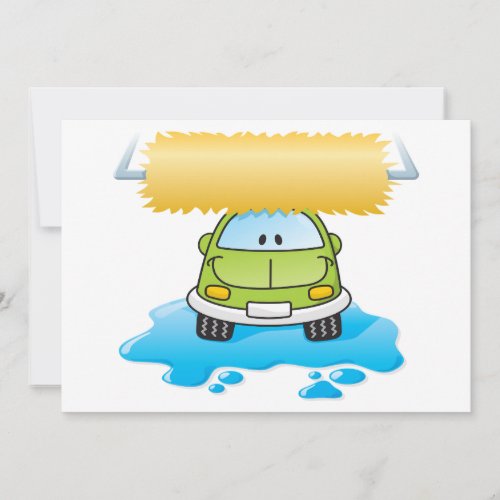 Funny Car In A Car Wash Invitations