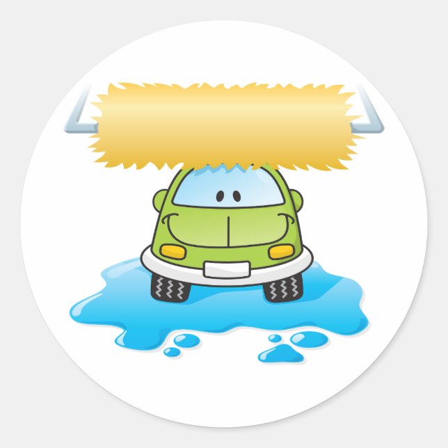 Funny Car In A Car Wash Stickers (Front)