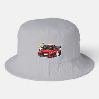 Funny Car Lover Bucket Hat | Red Cool Car