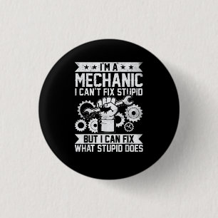 Funny Car Mechanic Engineer Men Women Kids Auto Me Button