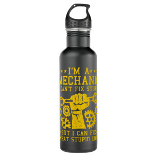 Funny Car Mechanic Men Women Kids Best Auto Mechan Stainless Steel Water Bottle