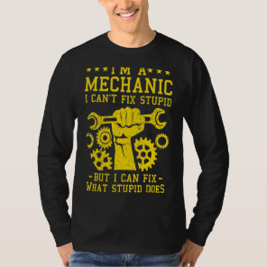 Funny Car Mechanic Men Women Kids Best Auto Mechan T-Shirt