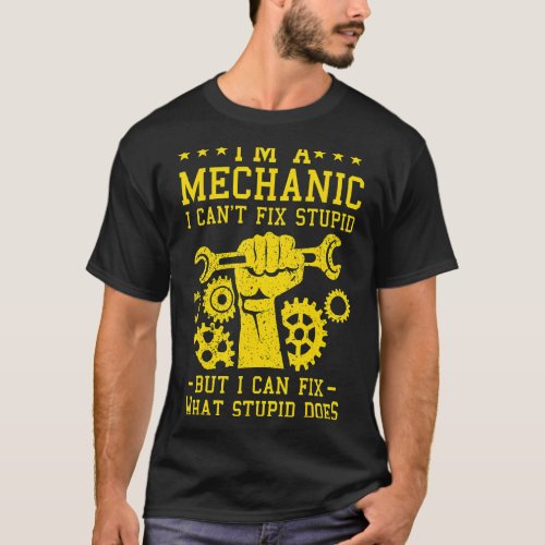 Funny Car Mechanic Men Women Kids Best Auto Mechan T_Shirt