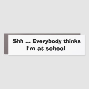Funny Car Novelty EVERYBODY THINKS I'M AT SCHOOL Magnet
