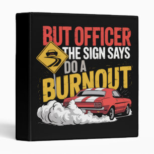 Funny Car Racing Burnout Drag Racing Muscle Car  3 Ring Binder