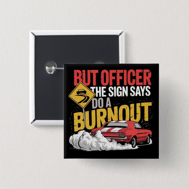 Funny Car Racing Burnout Drag Racing Muscle Car  Button (Front & Back)