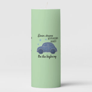 funny car slogan pillar candle