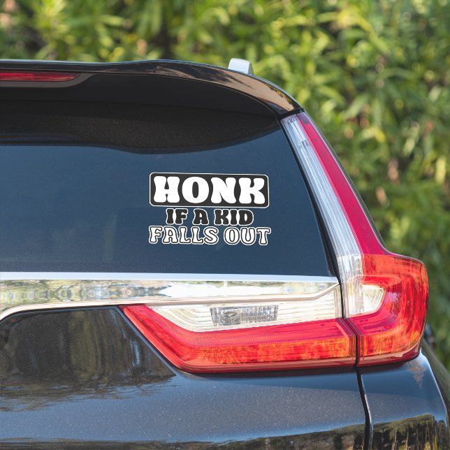 Funny Car Sticker - 'Honk If A Kid Falls Out (Car Side)