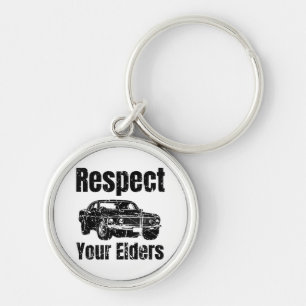 Funny Car - Vintage Respect Your Elders Classic Mu Keychain