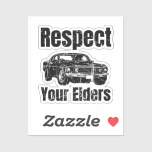Funny Car - Vintage Respect Your Elders Classic Mu Sticker