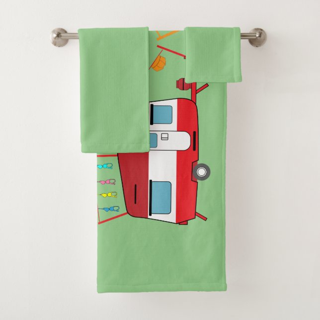 Funny Caravan Gifts - Love Caravans Bath Towel Set (Insitu)