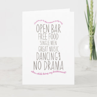 Funny Card: Be My Bridesmaid Invitation