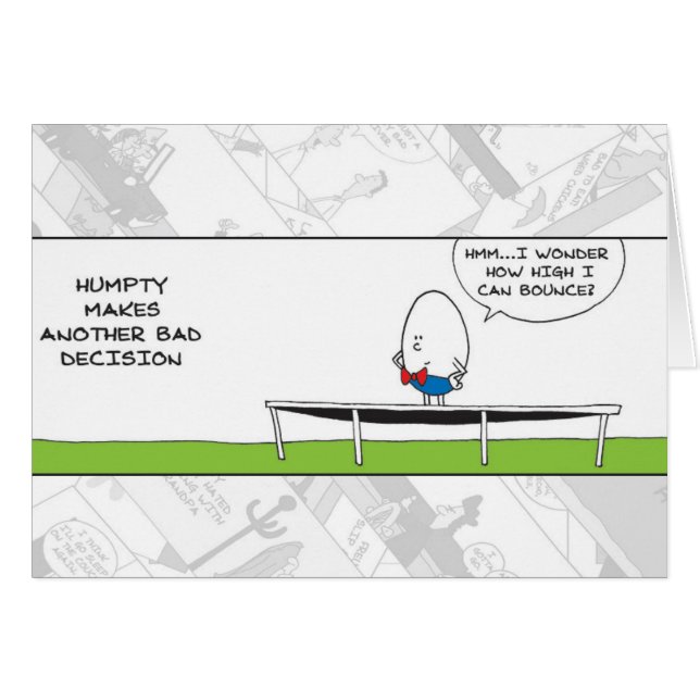 Funny Card - Humpty Dumpty Bad Decisions (Front Horizontal)