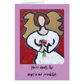 Funny Card With Angel And Crow by ronaldyork at Zazzle
