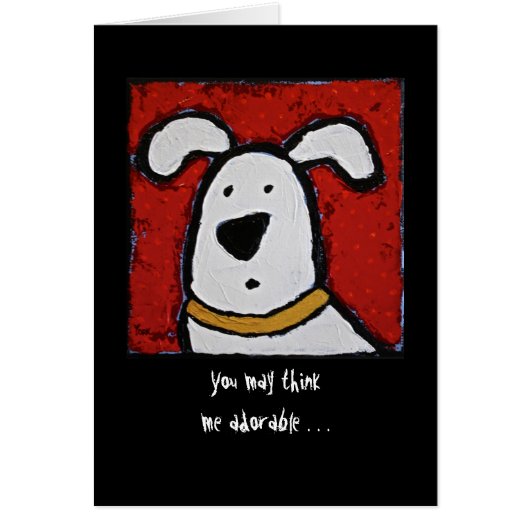 Funny card with dog and angels (Front)