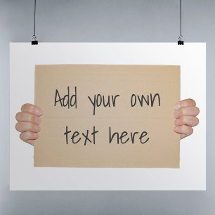 Funny Cardboard Protest Sign - Poster Template