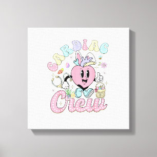 Funny Cardiac Crew Easter Day CVICU Nurse Cardiolo Canvas Print