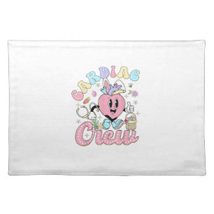 Funny Cardiac Crew Easter Day CVICU Nurse Cardiolo Cloth Placemat