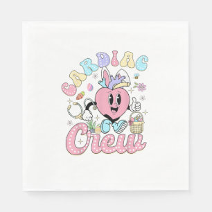 Funny Cardiac Crew Easter Day CVICU Nurse Cardiolo Napkins