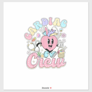 Funny Cardiac Crew Easter Day CVICU Nurse Cardiolo Sticker
