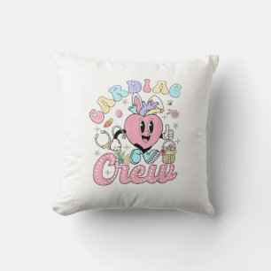 Funny Cardiac Crew Easter Day CVICU Nurse Cardiolo Throw Pillow