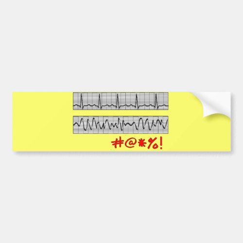 Funny Cardiac Rhythm Strip Gifts Bumper Sticker