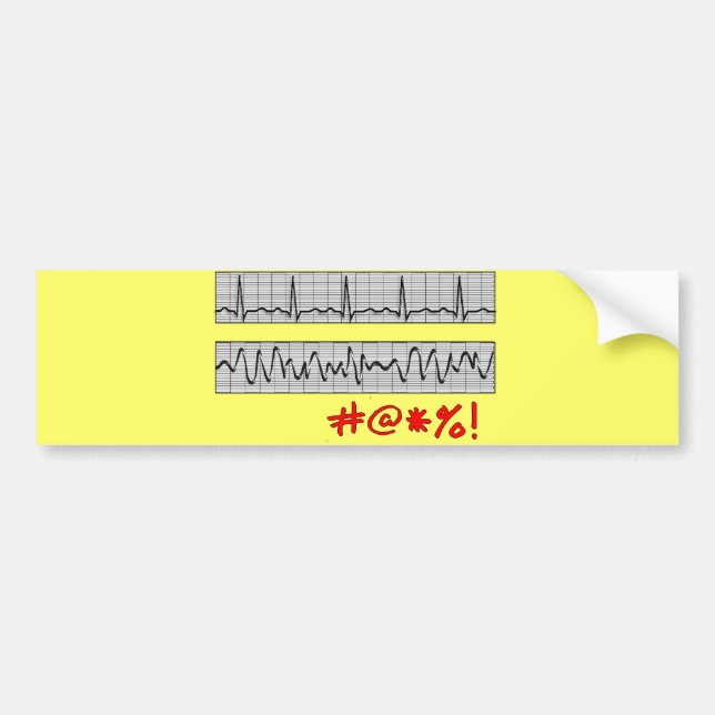 Funny Cardiac Rhythm Strip Gifts Bumper Sticker (Front)