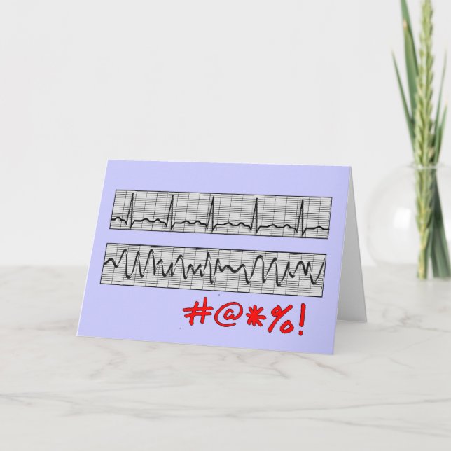 Funny Cardiac Rhythm Strip Gifts Card (Front)