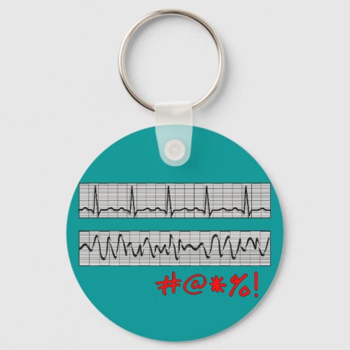 Funny Cardiac Rhythm Strip Gifts Keychain