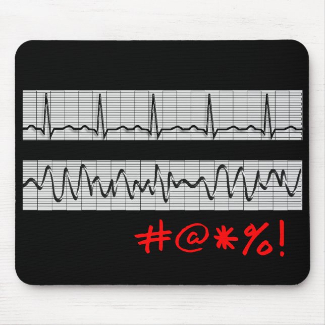 Funny Cardiac Rhythm Strip Gifts Mouse Pad (Front)