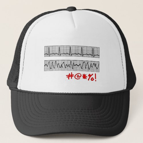 Funny Cardiac Rhythm Strip Gifts Trucker Hat