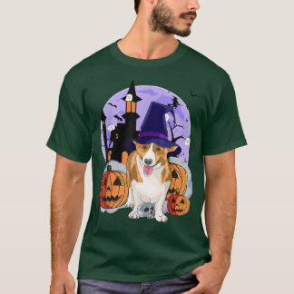 Funny Cardigan Welsh Dog Halloween Witch Pumpkin  T-Shirt
