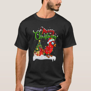 Funny Cardinal Bird Lover Xmas Lighting Cardinal C T-Shirt