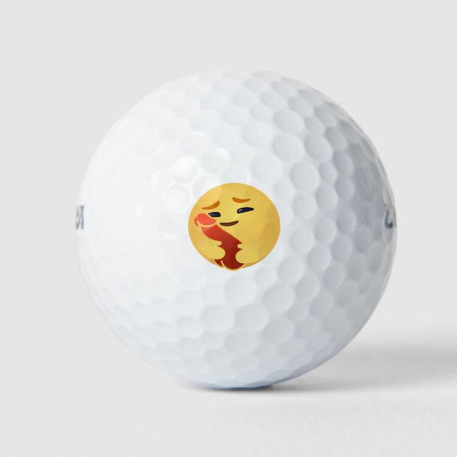 Funny Care Emojis Facebook Golf Balls (Front)