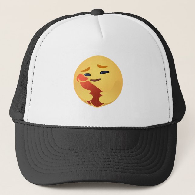 Funny Care Emojis Facebook Trucker Hat (Front)