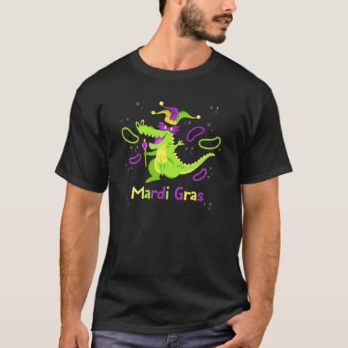 Funny Carnival Alligator Mardi Gras 2023 Parade Pa T_Shirt